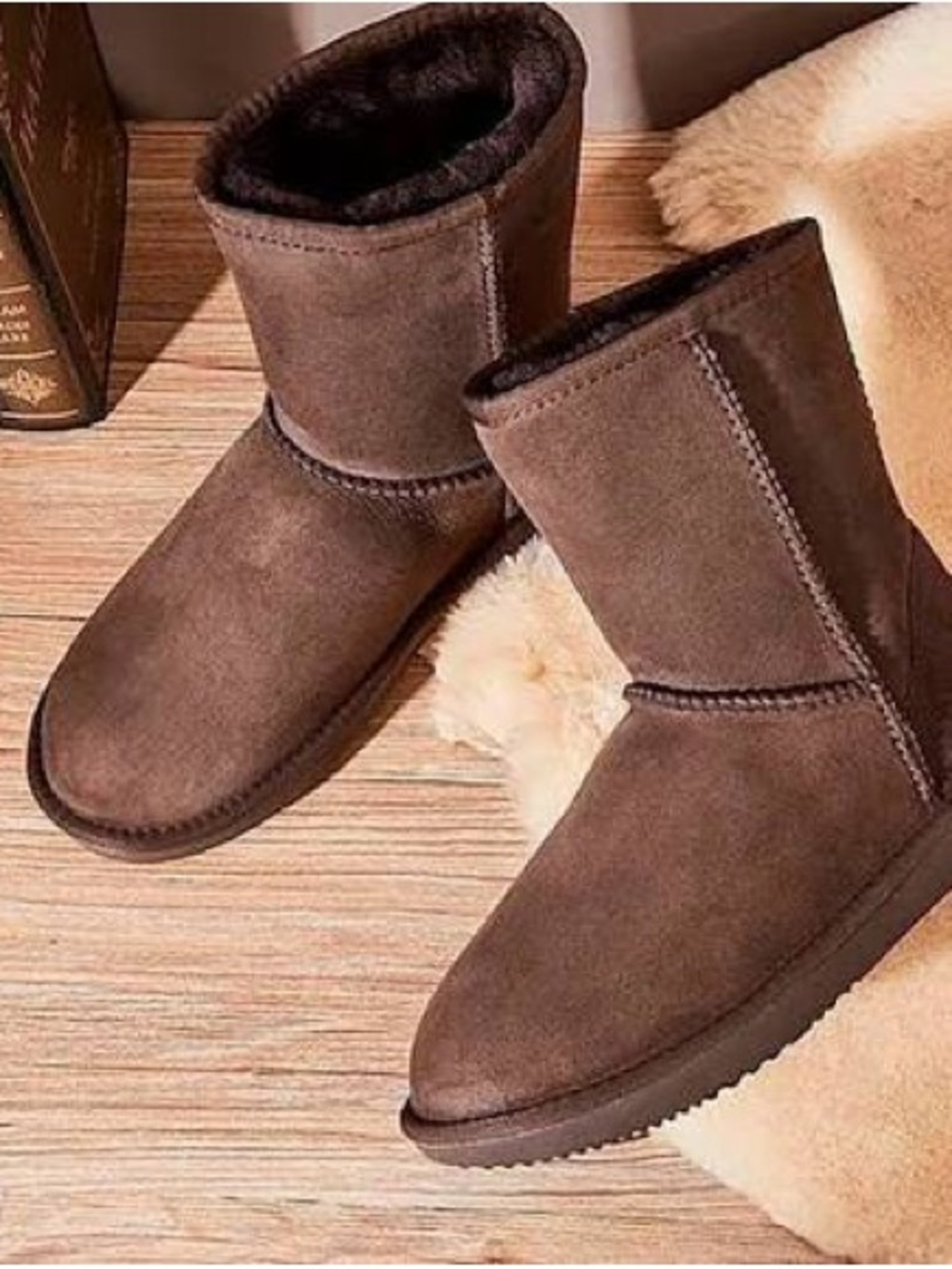UGG Chocolate Brown Short Shearling Booties